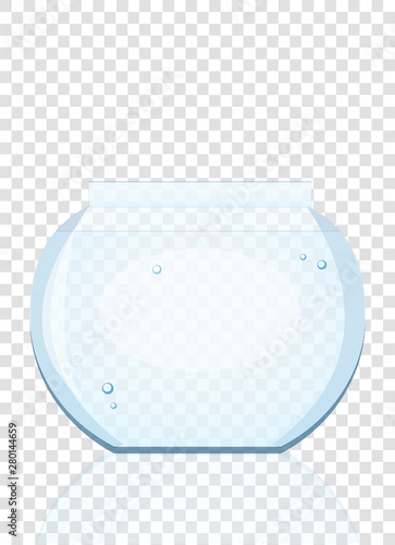 Aquarium on a transparent background. Glass vase