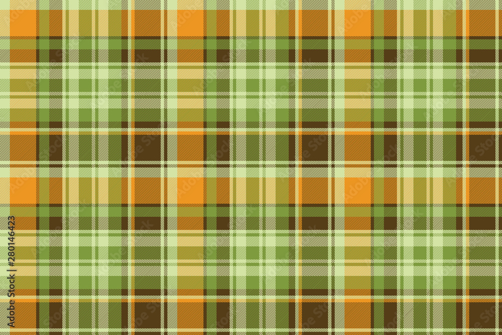 Fototapeta premium Green yellow check background seamless pattern