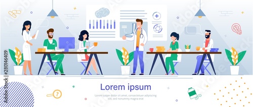 Team Doctors and Nurses. Landing Web Page Banner