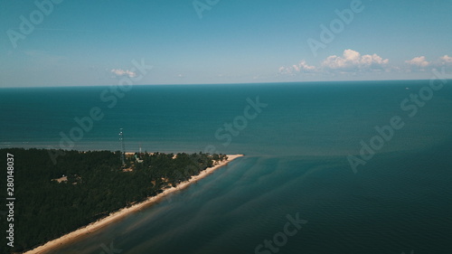 Aerial view of cape Kolka  Baltic sea  Latvia