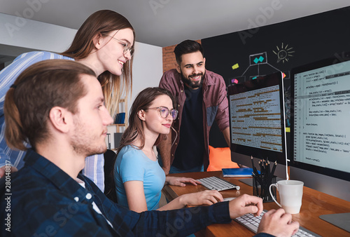 Team of programmers working...