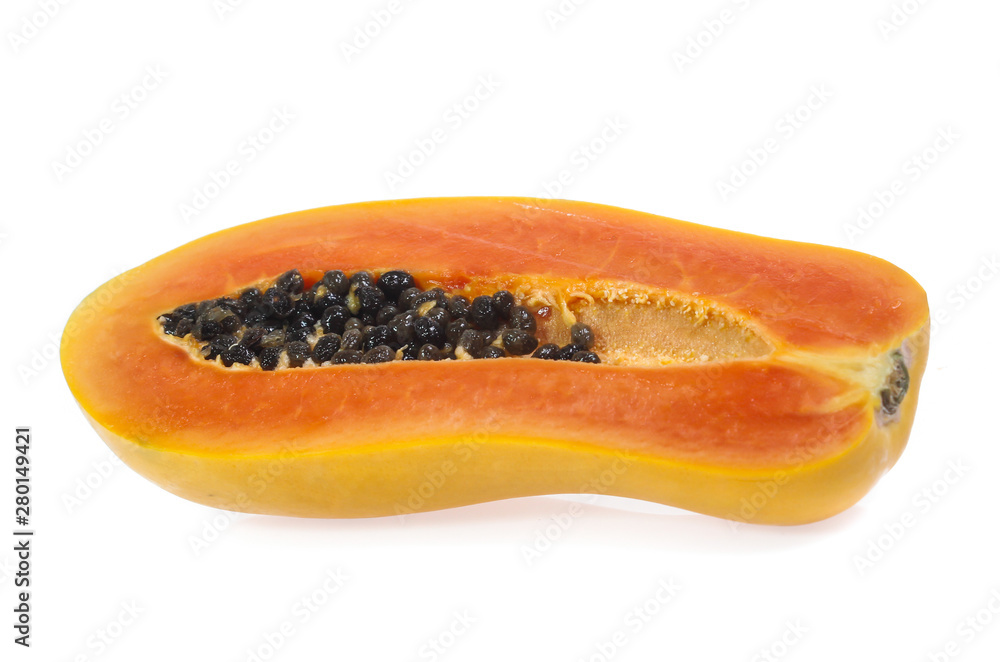 papaya isolated on a white background papaya isolated on a white background