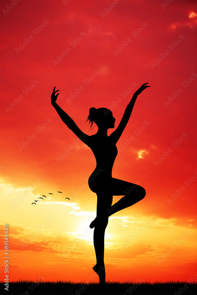 woman dancing at sunset woman dancing at sunset