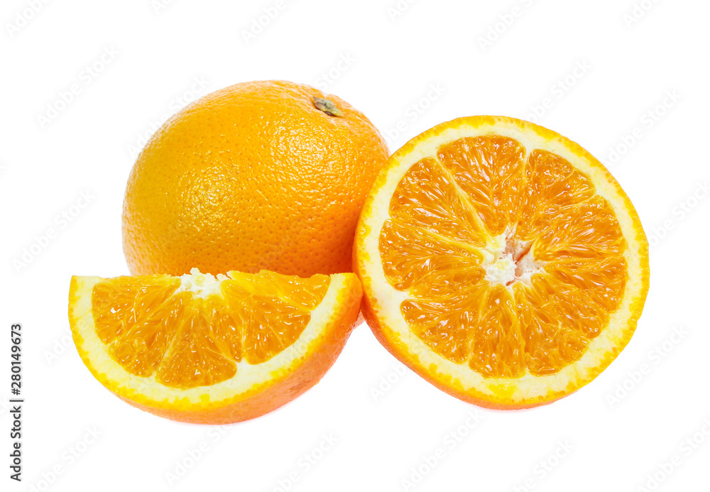 Orange fruit isolated on white background