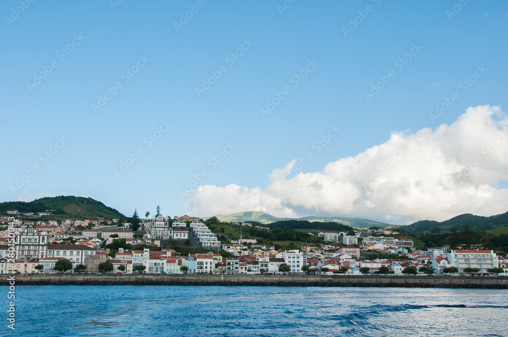 Horta city in Faial Island, Azores