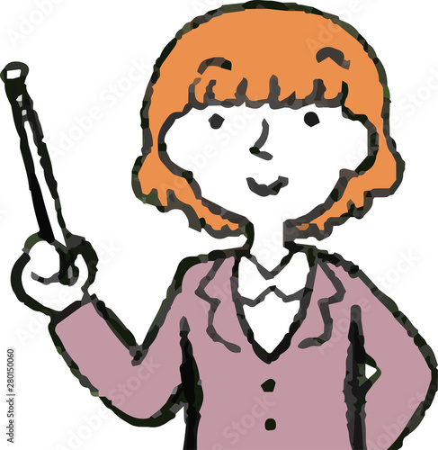 Illustration of a woman face and pose set 6