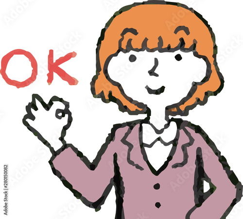 Illustration of a woman face and pose set 6