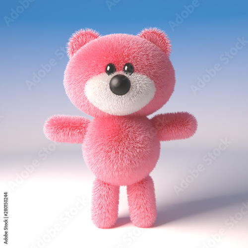 Cuddly pink fluffy teddy be...