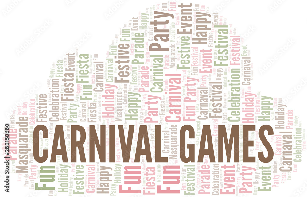 Fototapeta premium Carnival Games word cloud vector made with text only.