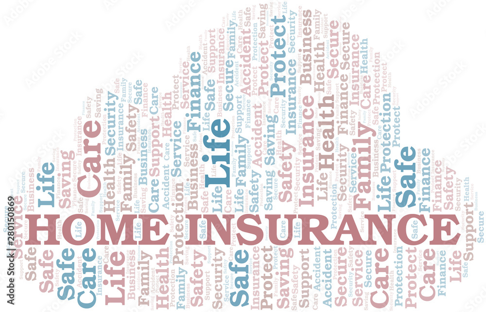 Obraz premium Home Insurance word cloud vector made with text only.