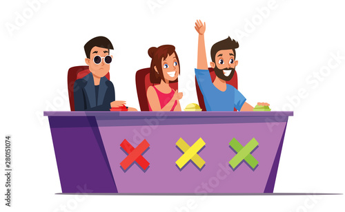 Talent show judges flat vector illustration
