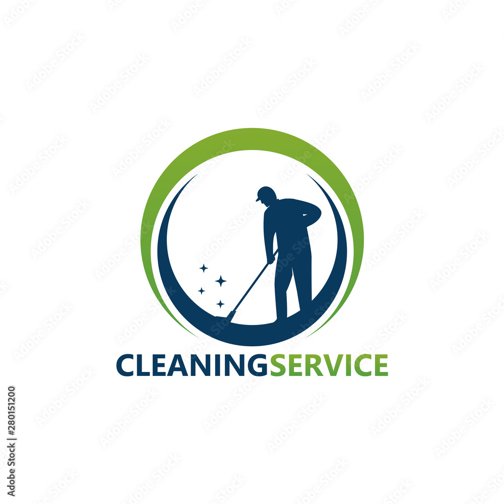 Cleaning Service Logo Template Design Vector, Emblem, Design Concept, Creative Symbol, Icon