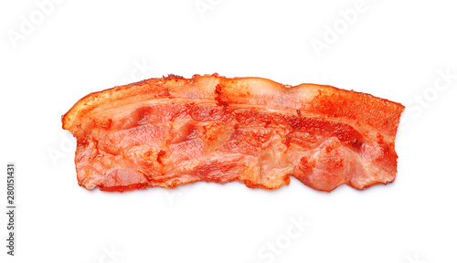 Foto Fried bacon on white background