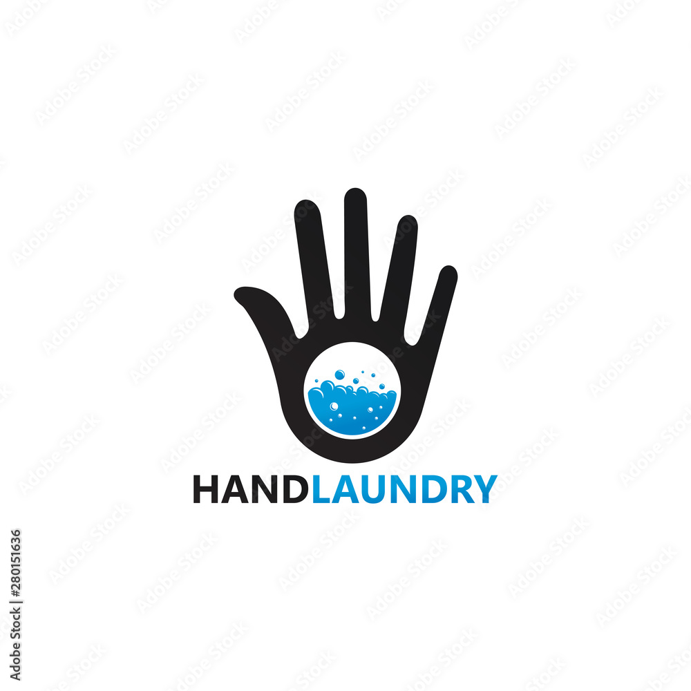 Fototapeta premium Hand Laundry Logo Template Design Vector, Emblem, Design Concept, Creative Symbol, Icon