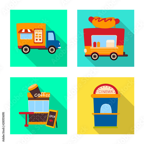 Vector design of amusement and store symbol. Collection of amusement and urban stock vector illustration.