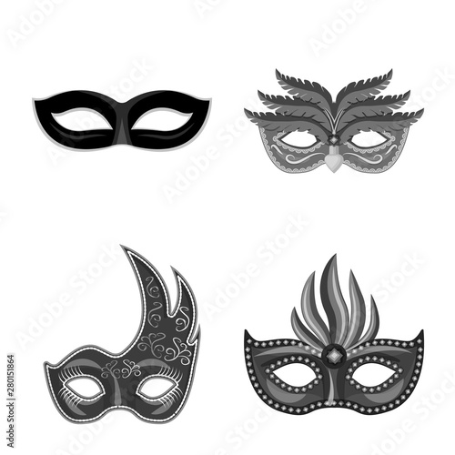 Vector design of Venezia and festival logo. Set of Venezia and celebration vector icon for stock.
