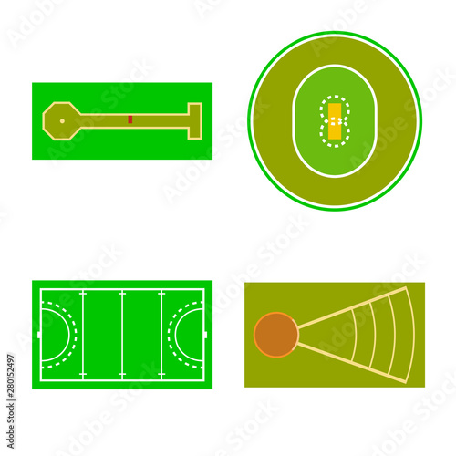 Isolated object of field and arena logo. Set of field and sport vector icon for stock.