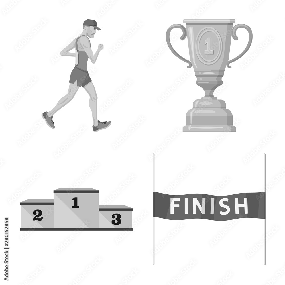 Isolated object of success and marathon icon. Set of success and winner vector icon for stock.