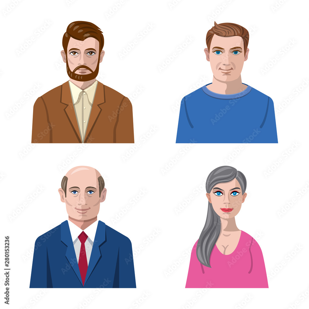 Vector design of avatar and face icon. Collection of avatar and profile stock symbol for web. Vector design of avatar and face icon. Collection of avatar and profile stock symbol for web.