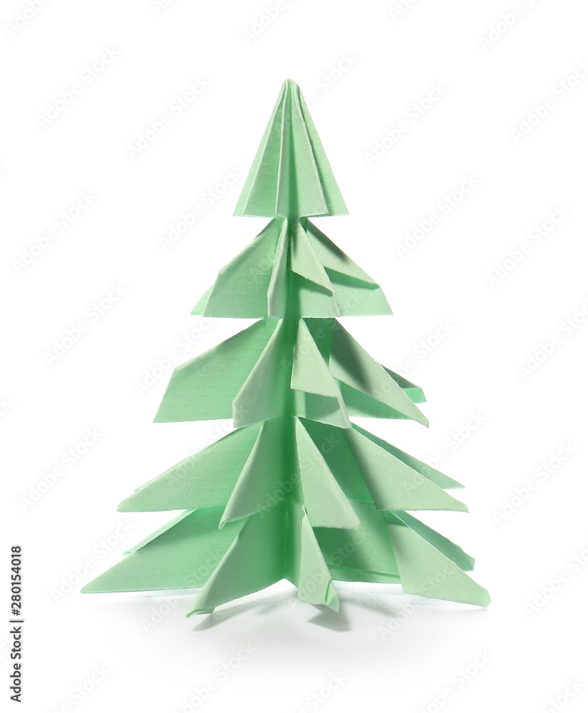 Paper Christmas tree on white background Paper Christmas tree on white background