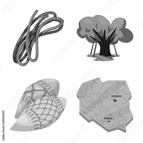 Isolated object of national and culture icon. Collection of national and tour stock vector illustration.