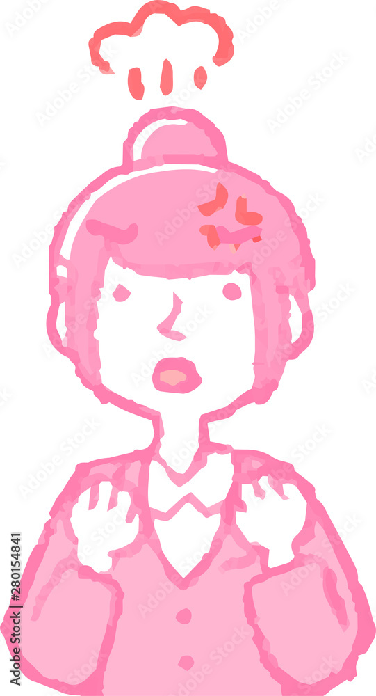 Pop Illustration of a job-hunting girl student face and pose Pop Illustration of a job-hunting girl student face and pose