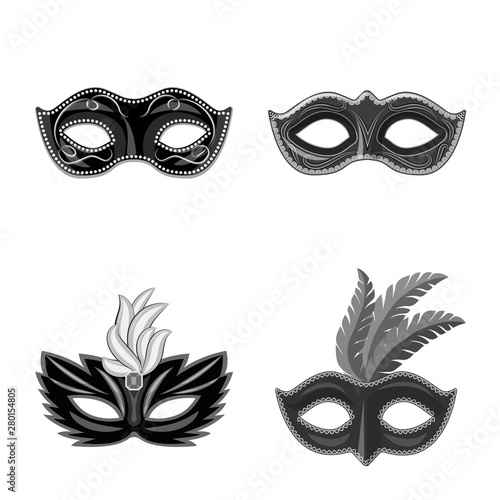 Vector design of Venezia and festival symbol. Collection of Venezia and celebration stock symbol for web.