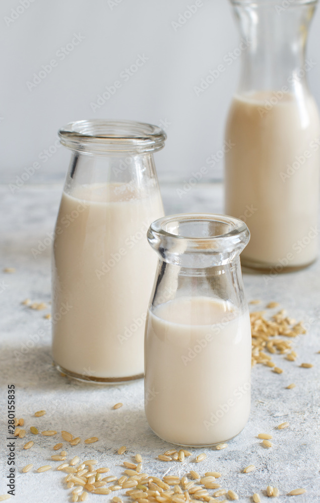 Vegan rice milk, non dairy alternative milk Vegan rice milk, non dairy alternative milk