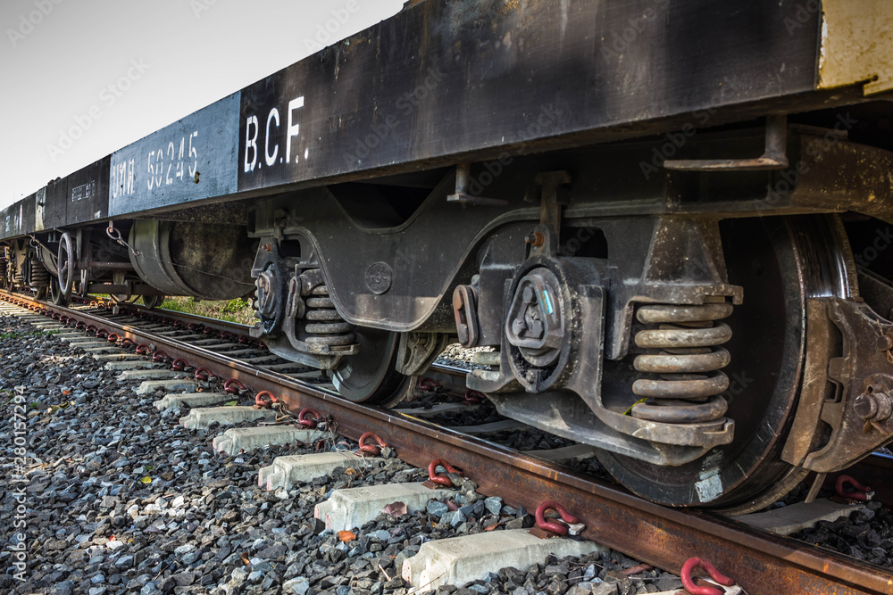 Two railway tracks merge together. Two railway tracks merge together.