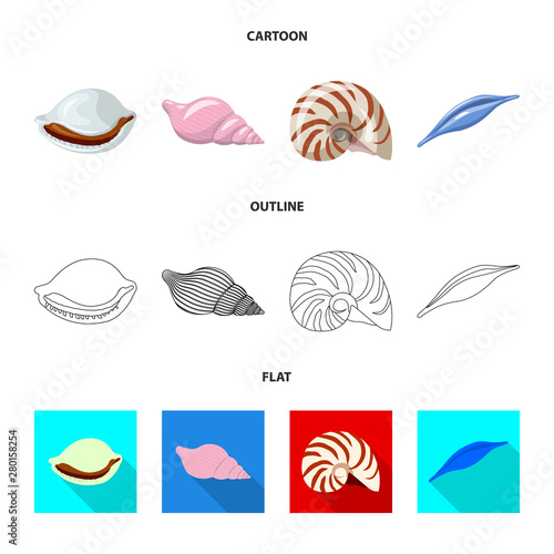 Isolated object of animal and decoration symbol. Collection of animal and ocean stock symbol for web.