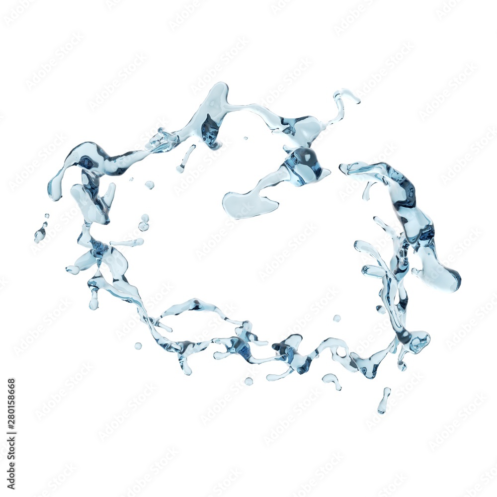 Pure water splash isolated in white background Pure water splash isolated in white background