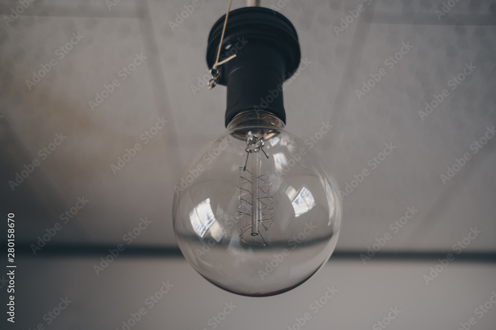 Transparent light bulb glass is off Transparent light bulb glass is off