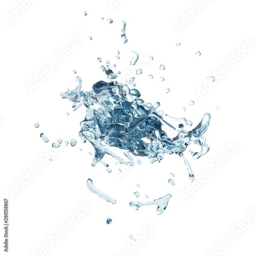 Pure water splash isolated in white background