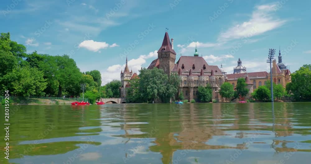 Budapest Vajdahunyad castle, continue shot, fast foward shot Budapest Vajdahunyad castle, continue shot, fast foward shot