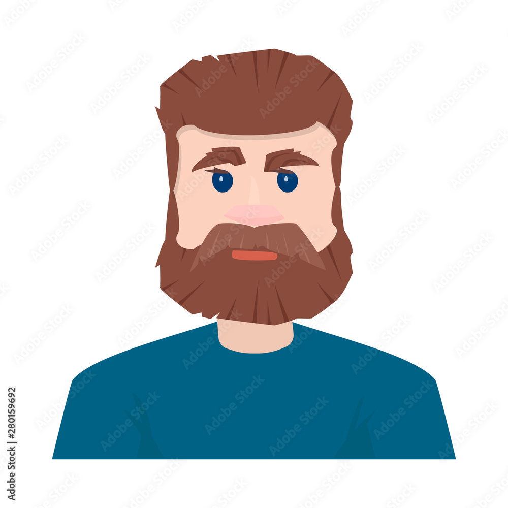 Isolated object of face and man symbol. Set of face and young vector icon for stock.
