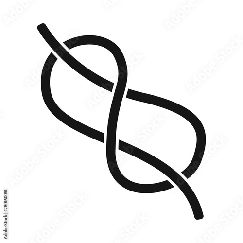 Vector design of knot and rope sign. Set of knot and eight vector icon for stock.