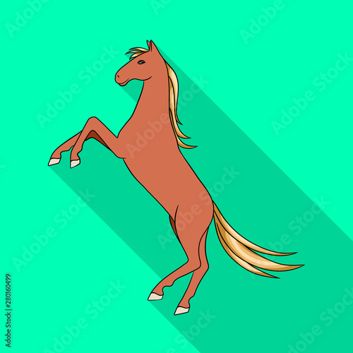 Vector design of horse and brown sign. Collection of horse and hippodrome stock vector illustration.