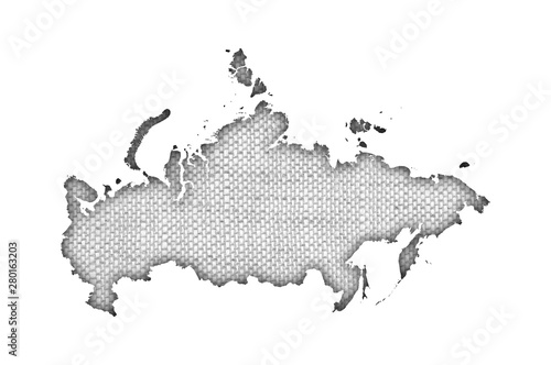 Karte von Russland auf altem Leinen