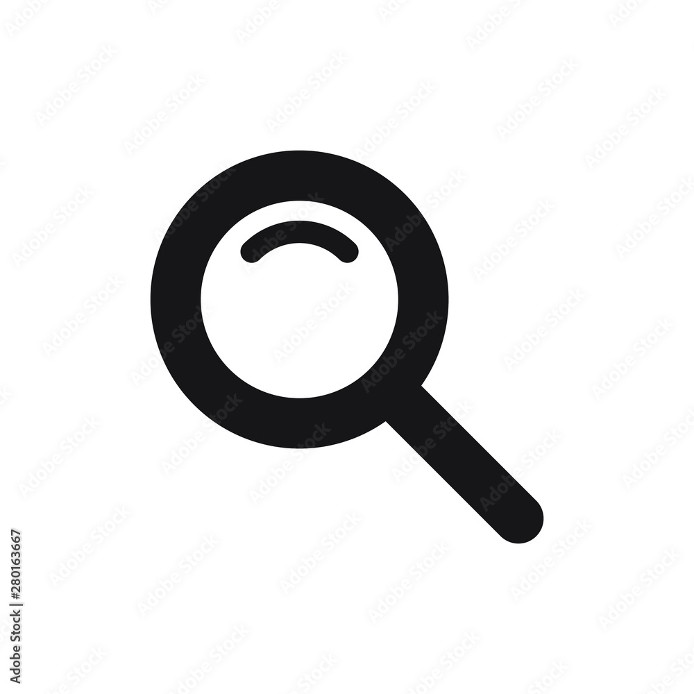 Search icon. Magnifying glass icon, vector magnifier or loupe sign. Search icon. Magnifying glass icon, vector magnifier or loupe sign.
