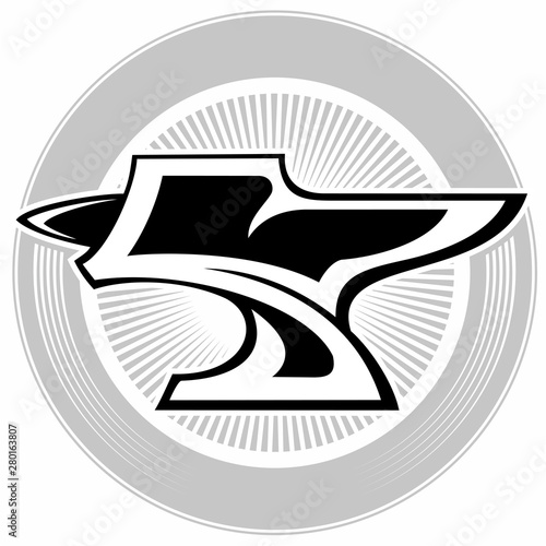 Blacksmith anvil, vector logo design concept.
