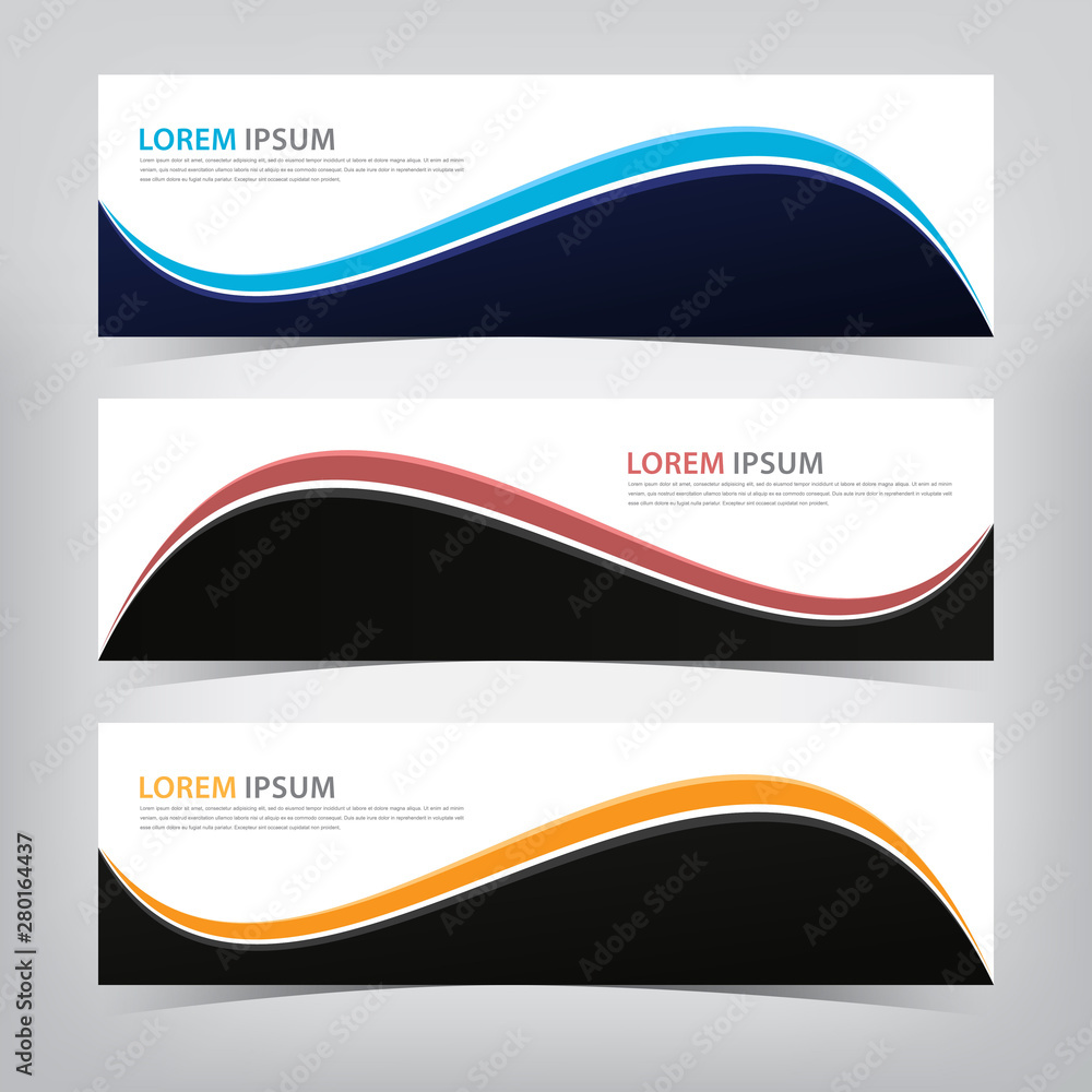 Obraz premium abstract wave banner template, vector illustration