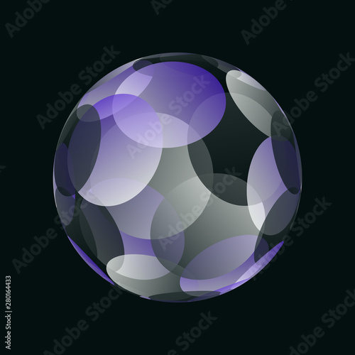 facets bubble black purple