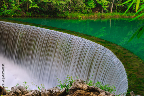 Wolongtan waterfall, xiaqigong scenic area, libo county, guizhou province, China photo