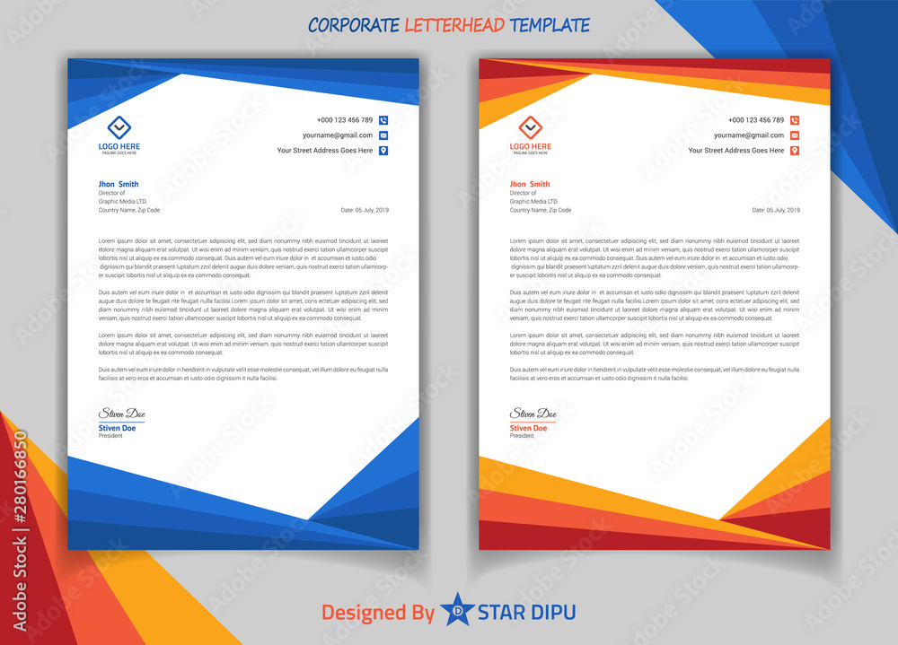 Corporate letterhead vector template collection