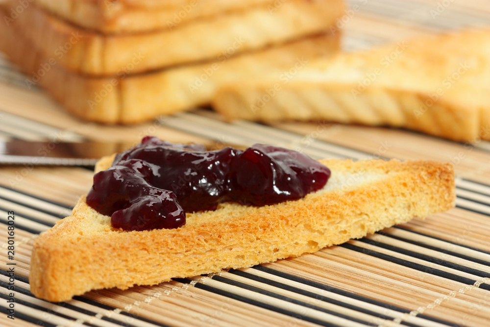 breakfast with toast and jam