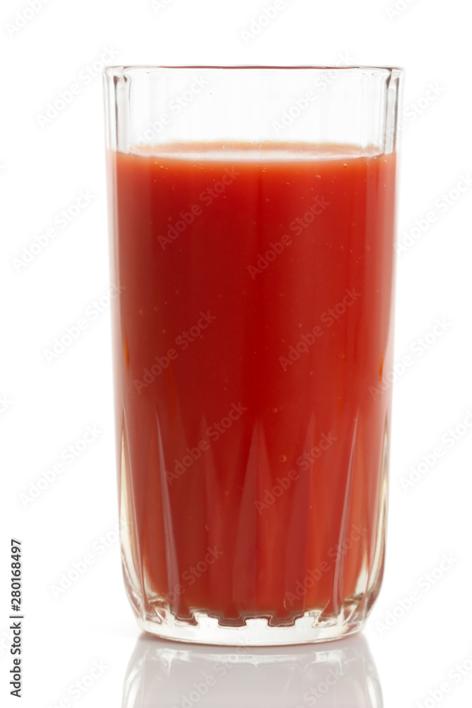 glass of tomato juice isolated on white background glass of tomato juice isolated on white background