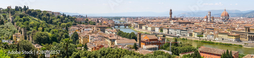 Historic buildings and famous Basilica di Santa Maria del Fiore in Florence, Italy