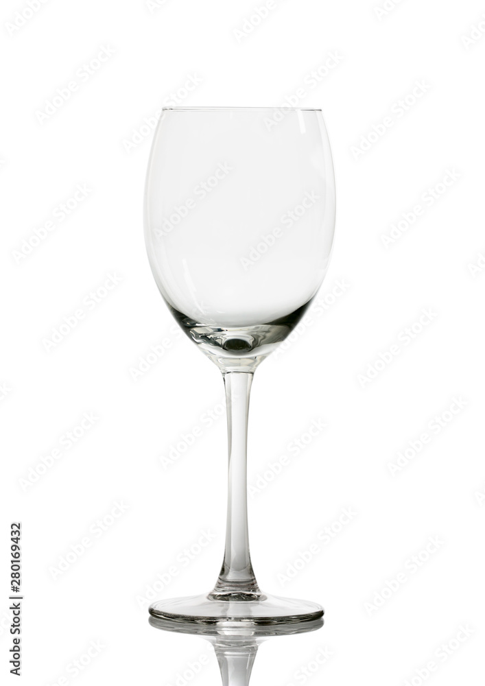 empty wine glass isolated on white background