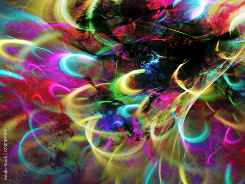 rainbow abstract fractal background 3d rendering illustration