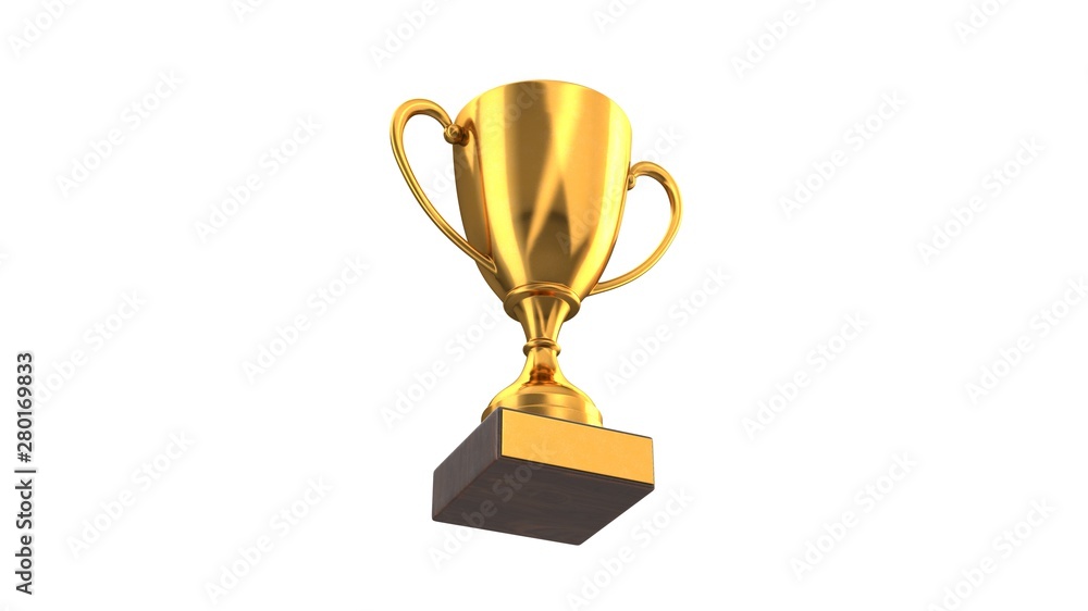 3D render of Gold Trophy Cup isolated on white 3D render of Gold Trophy Cup isolated on white